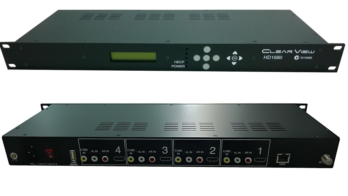 ClearView HD168Bi Low Cost Quad SD/HD MPEG4 DVBT Modulator