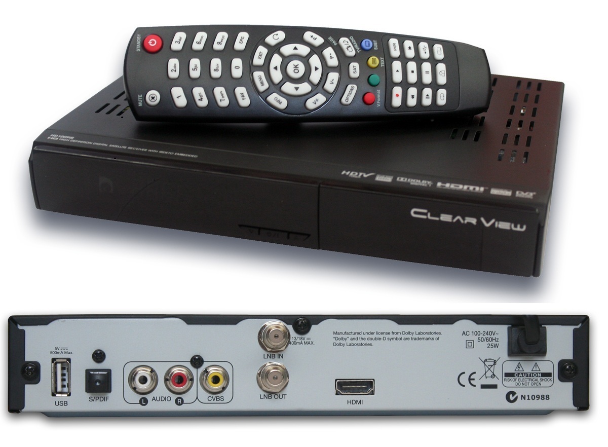 ClearView HD1009IR HD DVBS2 Mpeg4 Irdeto receiver/PVR